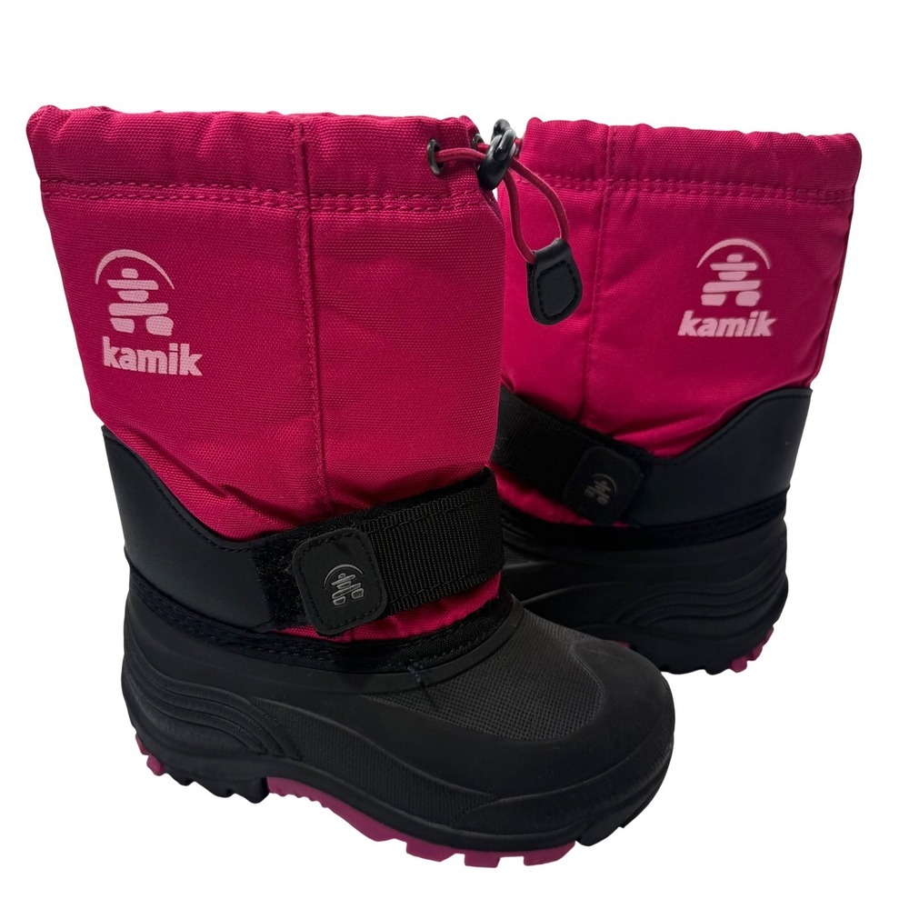 Kamik Kids Insulated Waterproof Winter Snow Boots Girls 11 Pink Black